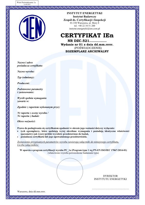 Certyfikat IEn Poswiadczenie 1a wzor 12042023www1