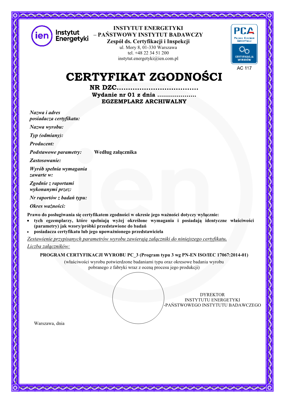 PJC 01 z11 3 wzor certyfikakt zgodności1